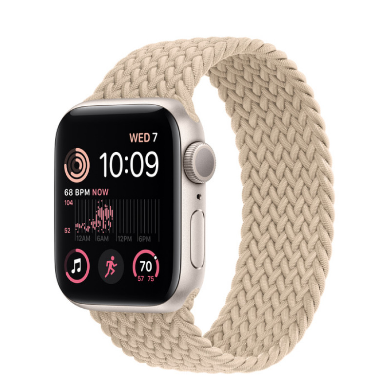 Apple Watch SE 2 GPS 40mm Starlight Aluminium Case with Braided Solo Loop